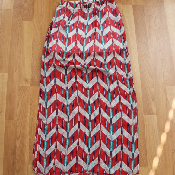 Kirra Maxi Skirt Sz S Aztec Semi-sheer Chevron - Picture 1 of 8